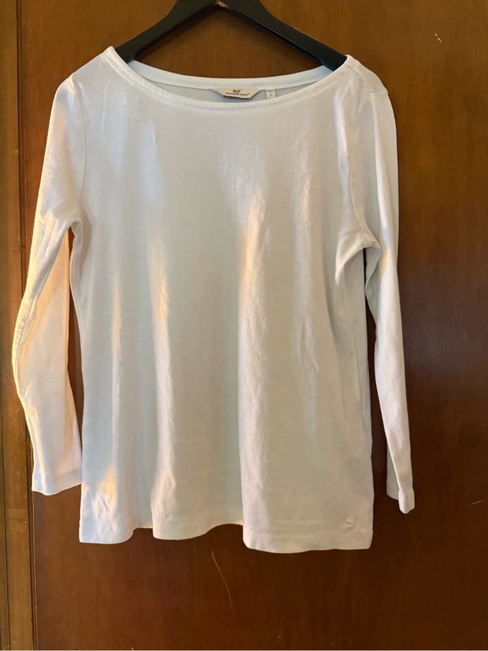 Vineyard Vines Women's White Long-Sleeve Boatneck Top